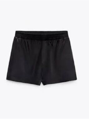 Women's Zara Black Satin Shorts